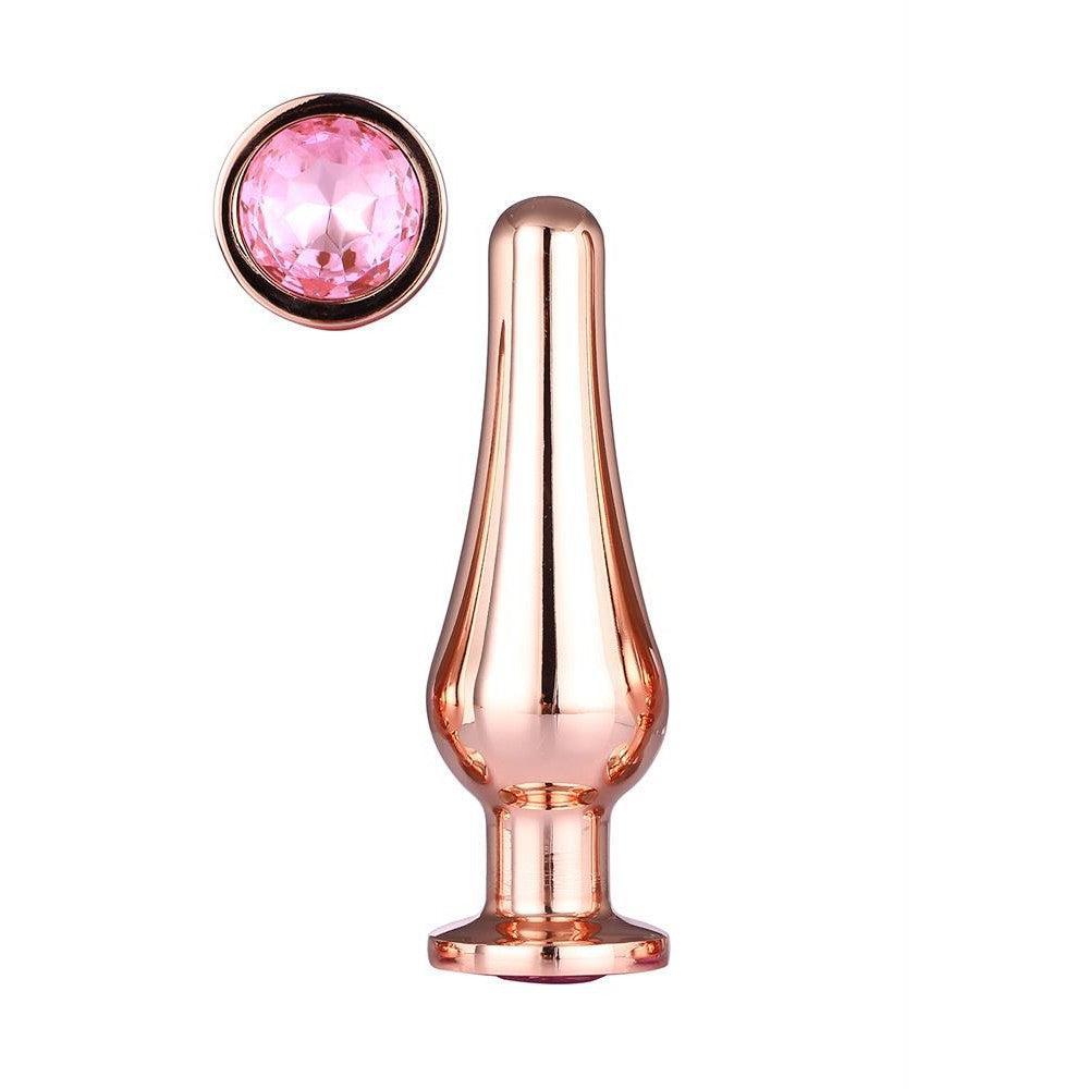 Gleaming Love Crystal Medium Butt Plug Rose Gold