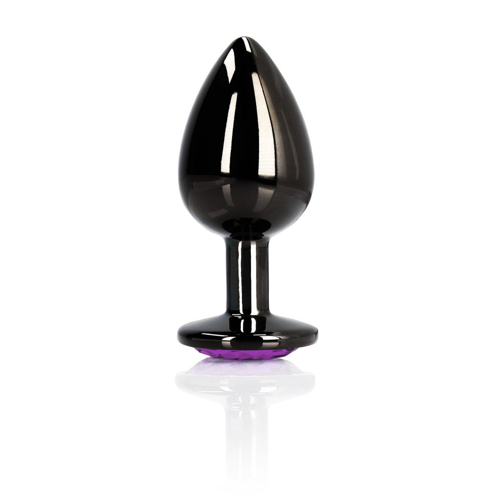 Metal Butt Plug with Purple Crystal Heart Ouch! L