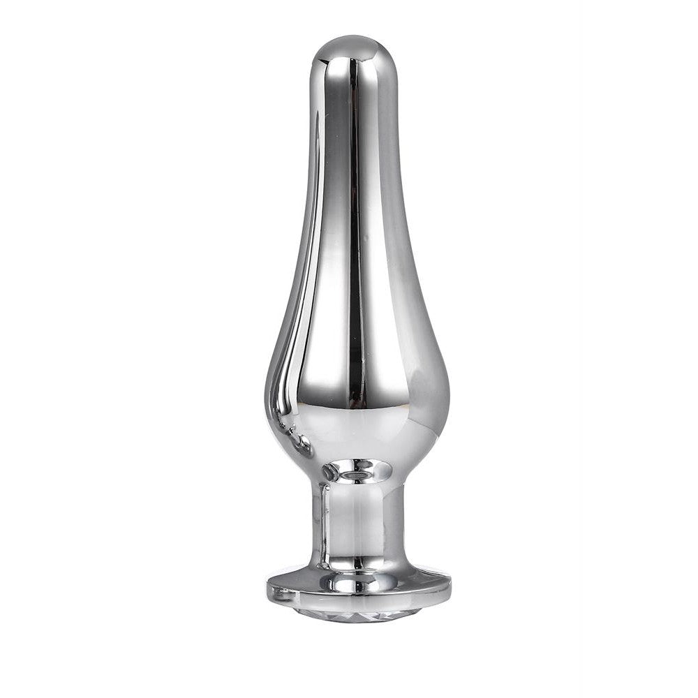 Gleaming Love Crystal Large Butt Plug Silver