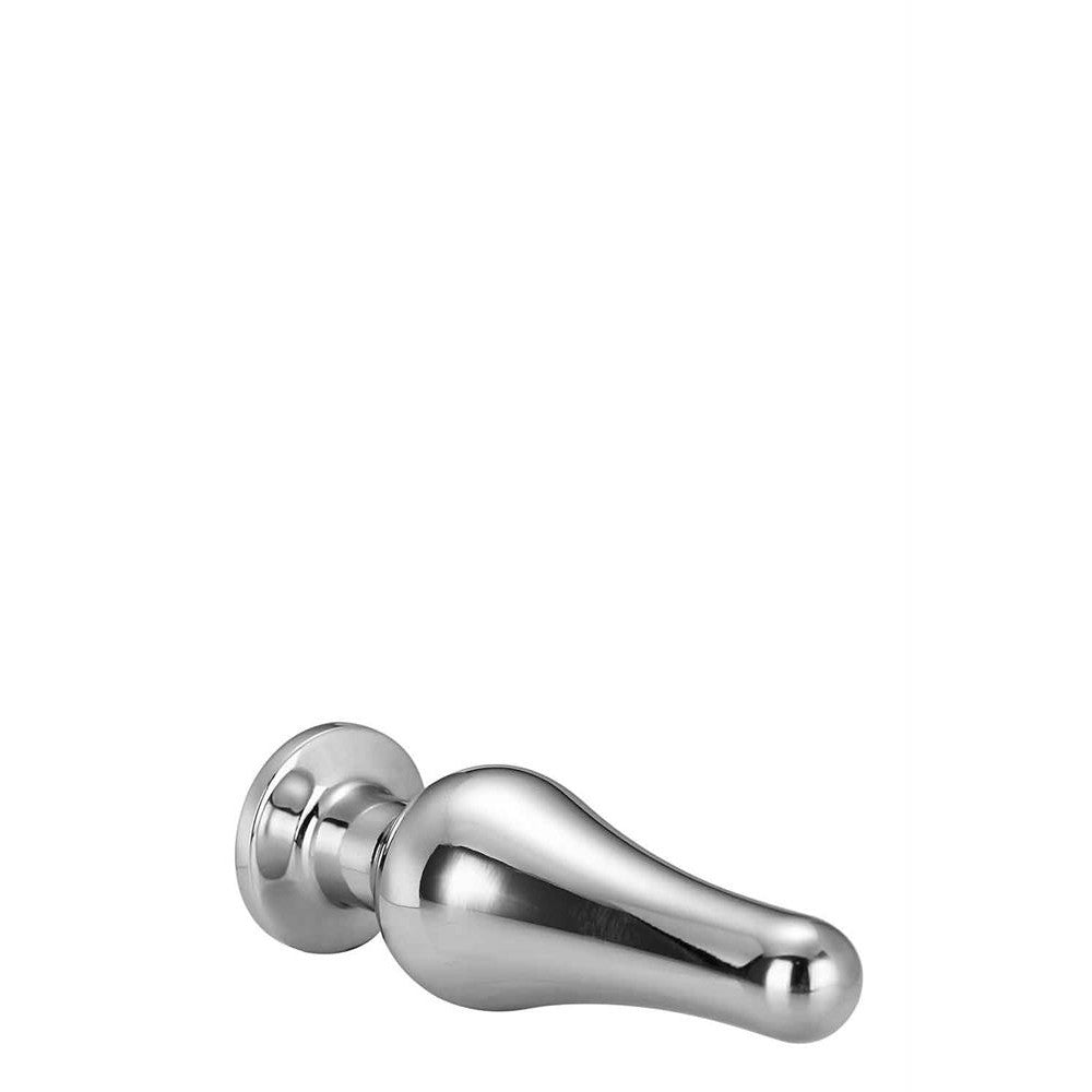 Metal Silver Butt Plug with Crystal M