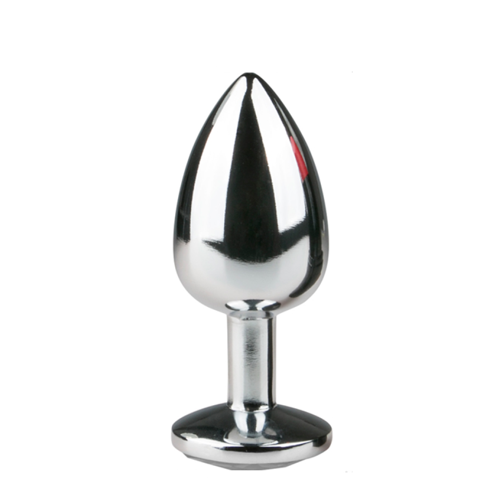 Gleaming Love Crystal Medium Butt Plug Silver
