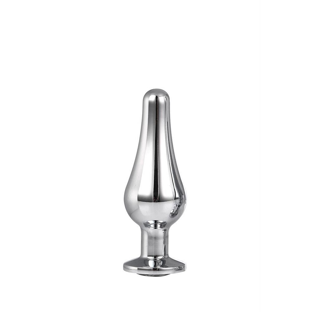 Gleaming Love Crystal Small Butt Plug Silver