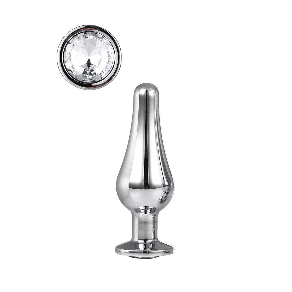 Gleaming Love Crystal Small Butt Plug Silver