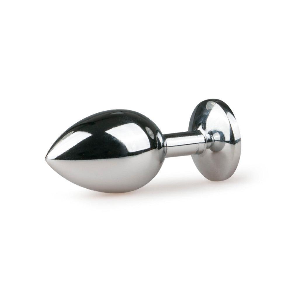 Metal Medium Butt Plug with Crystal