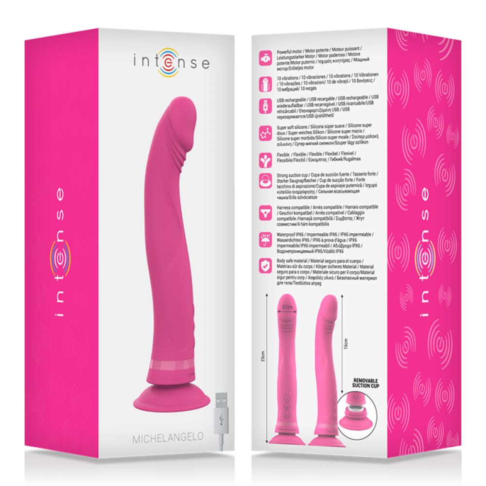 Michelangelo Rechargeable Silicone Dildo with Vacuum Base