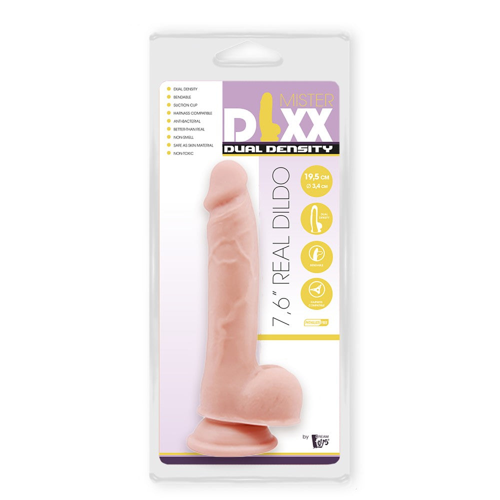 Dixx Realistic Dual Density Suction Cup Dildo 7.6"