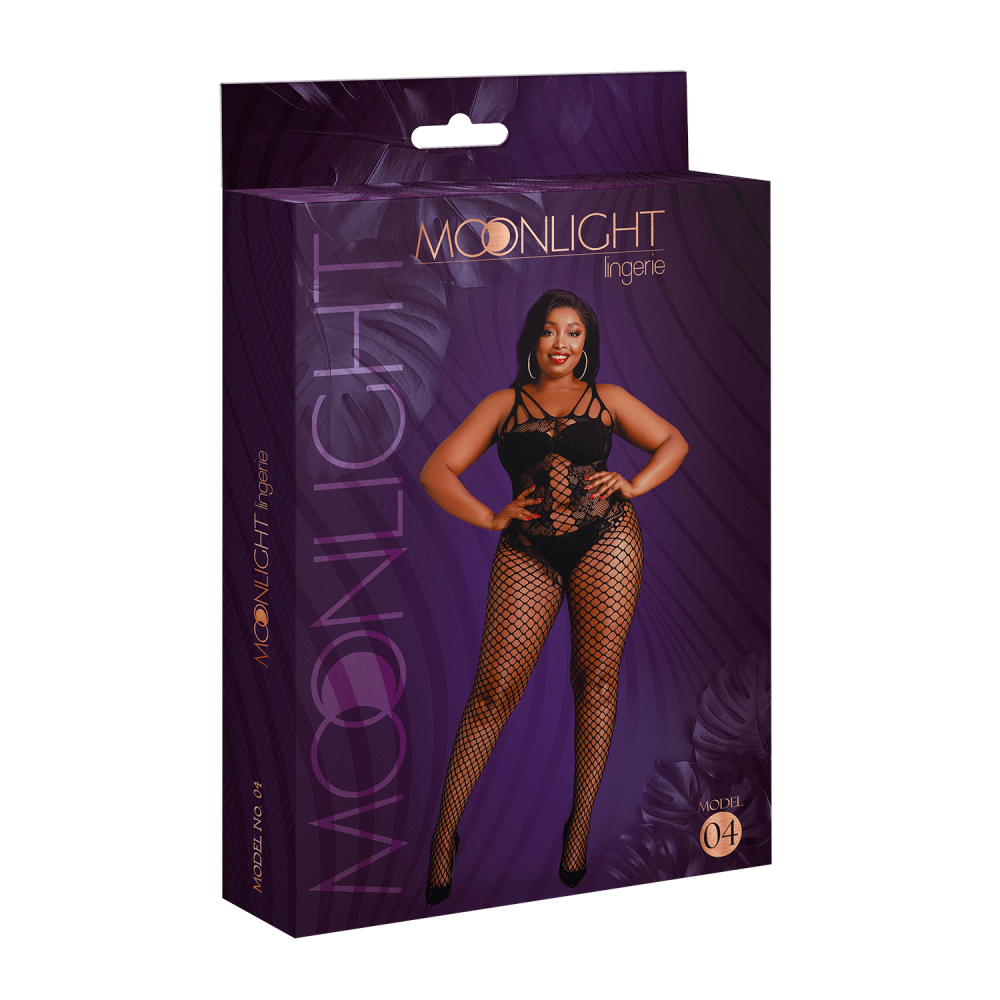 Moonlight Model Crotchless Mesh Bodysuit