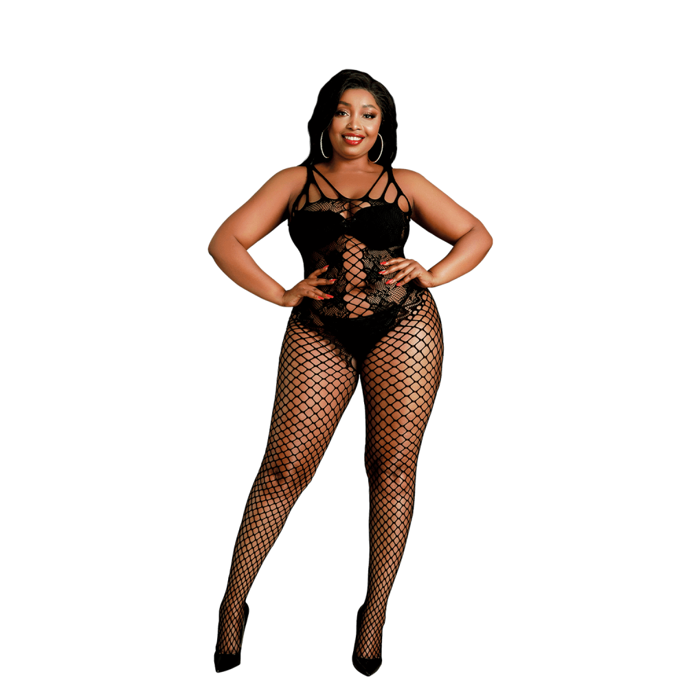 Moonlight Model Crotchless Mesh Bodysuit