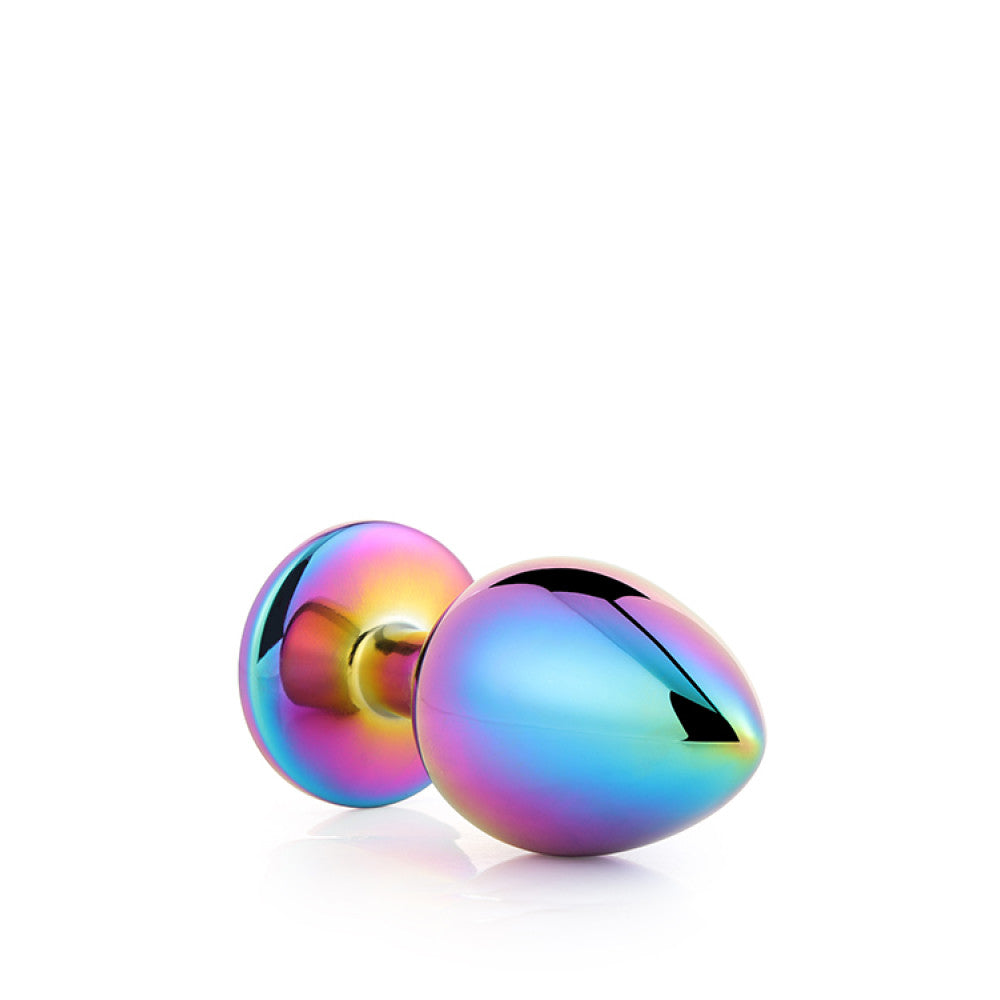 Multicolor Metal Butt Plug with Crystal M