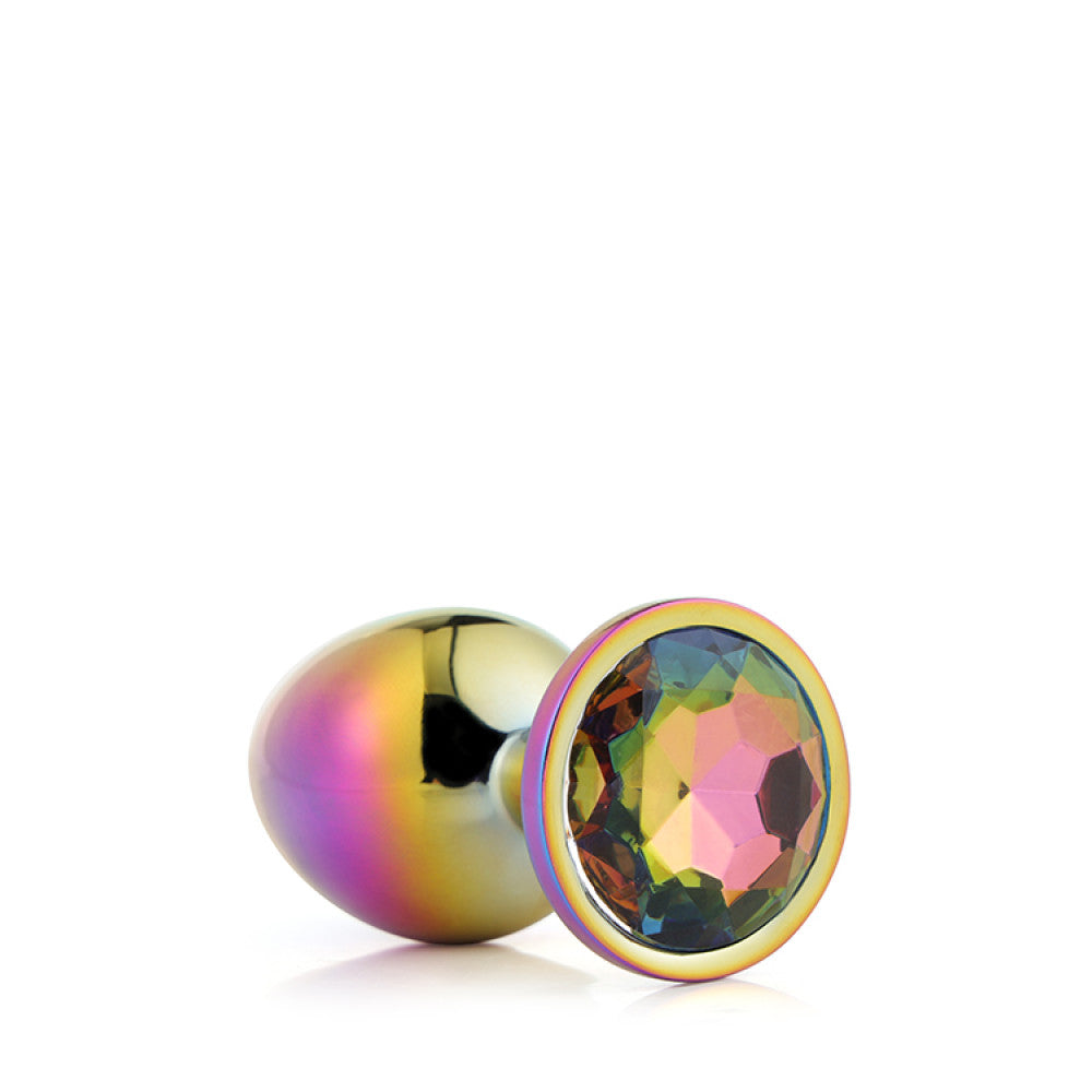 Multicolor Metal Butt Plug with Crystal M