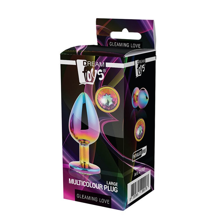 Multicolor Metal Butt Plugs with Crystal L
