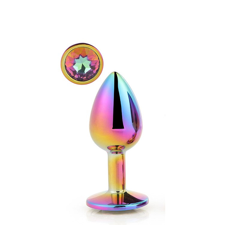 Multicolor Metal Butt Plugs with Crystal L