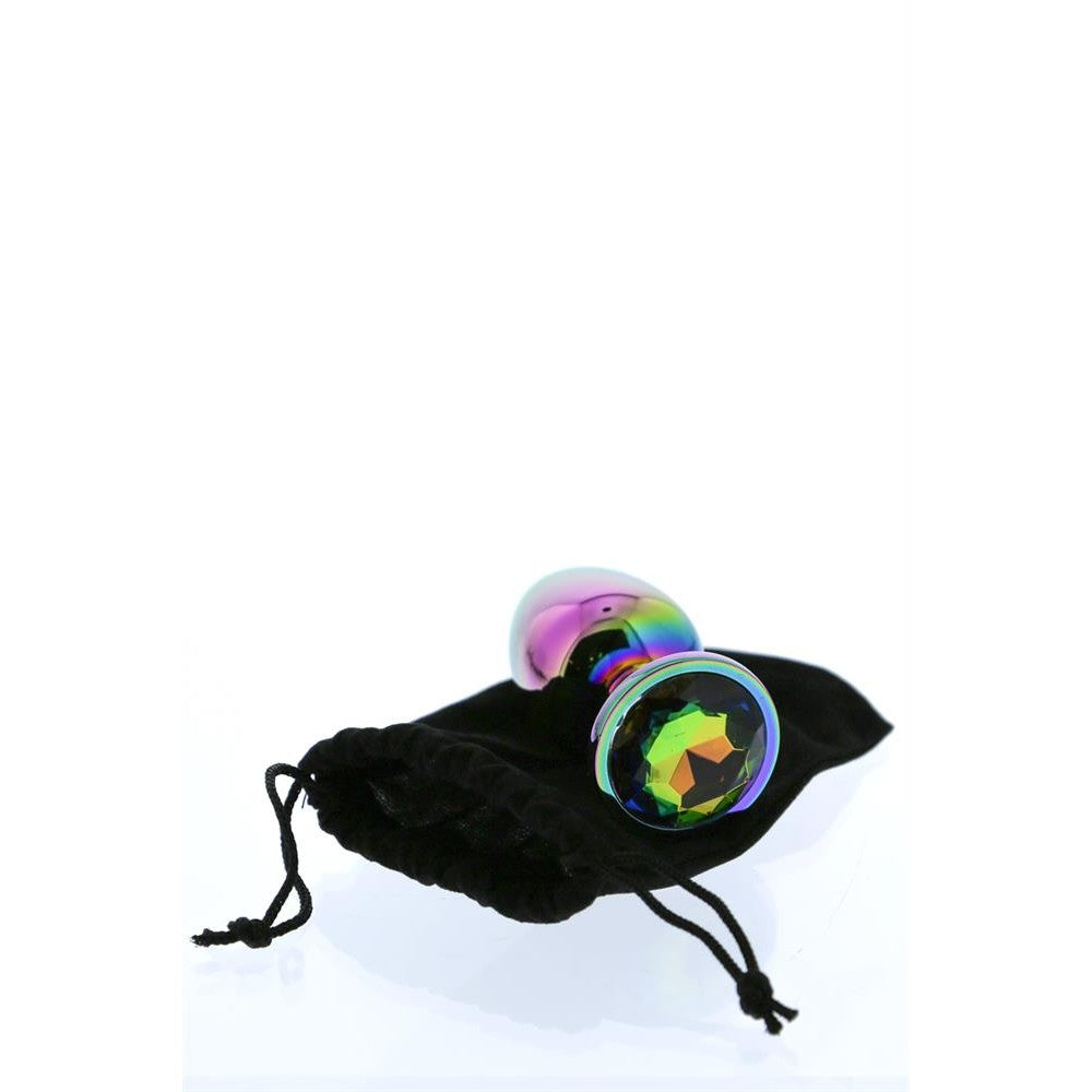Multicolor metal butt plug with crystal S