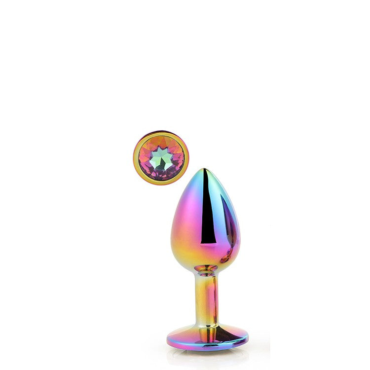 Multicolor metal butt plug with crystal S