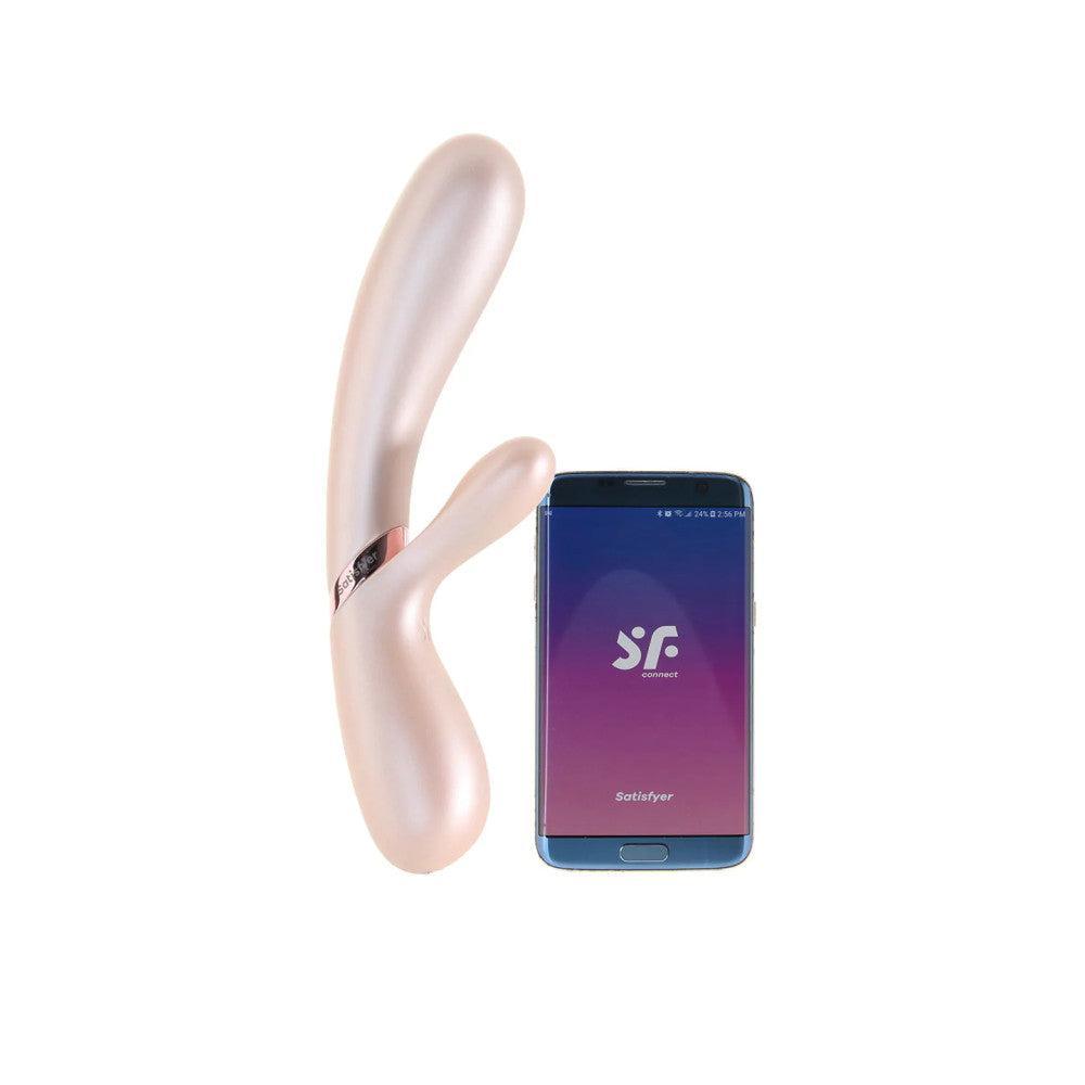 Multifunctional heating rabbit vibrator with App Satisfyer Hot Lover champagne color