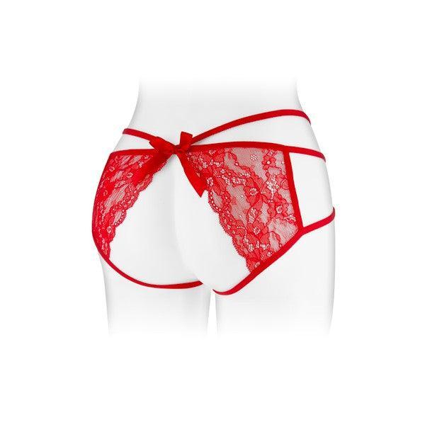 Revealing Cut-Out Crotchless Briefs Red