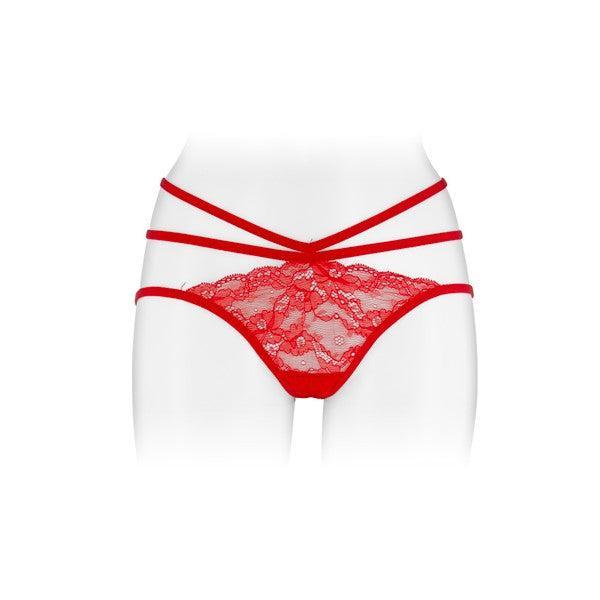Revealing Cut-Out Crotchless Briefs Red