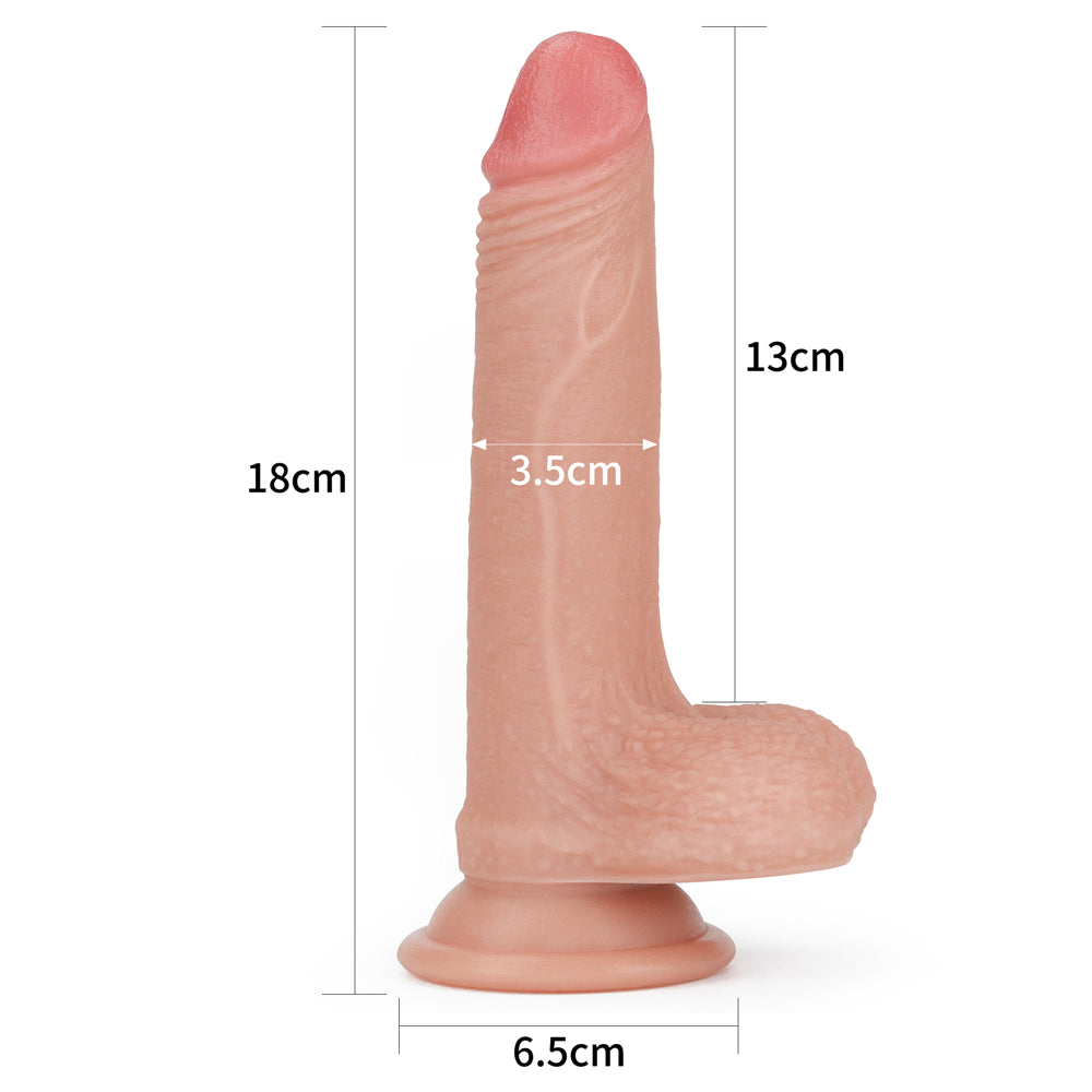Nature Cock Body Silicone Double Layer Realistic Dildo 7"