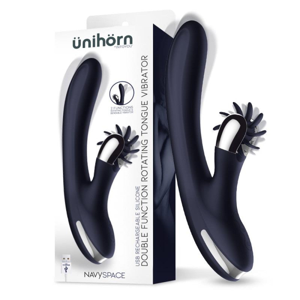 Navy Space Silicone Rechargeable Rabbit Vibrator