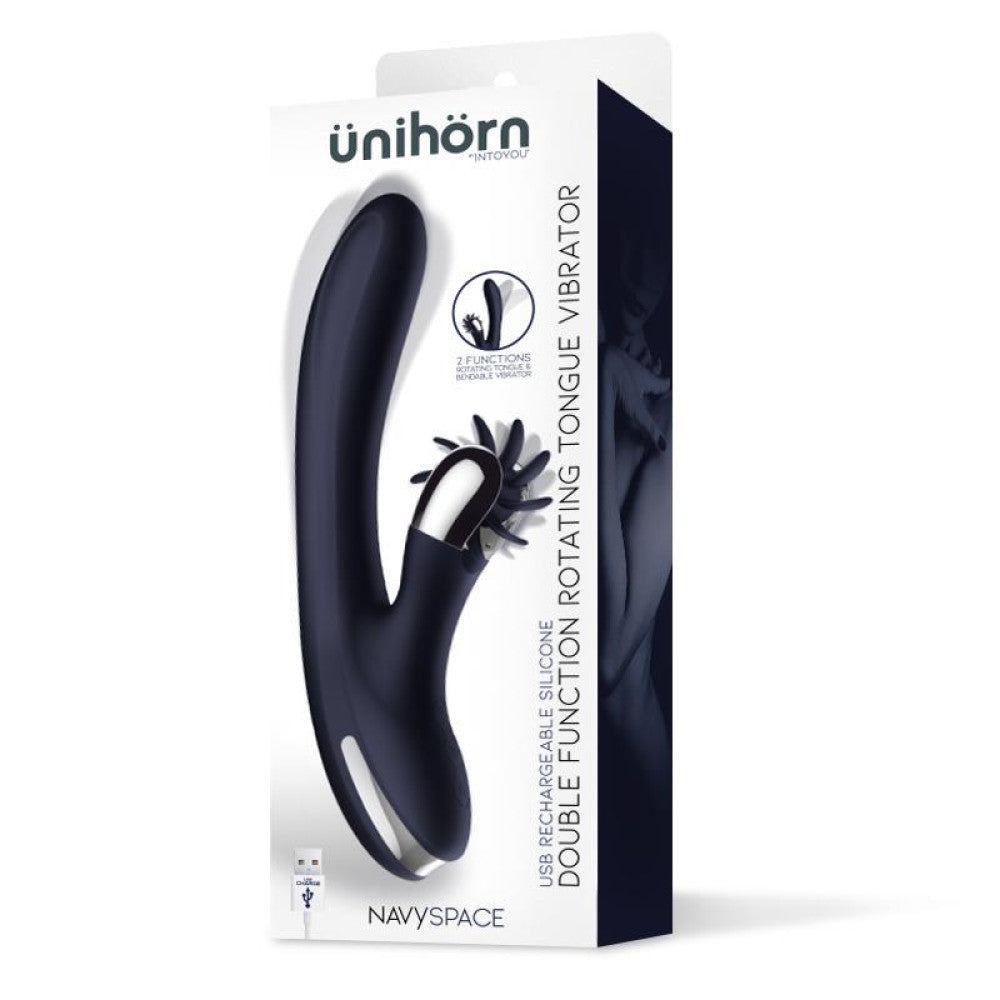 Navy Space Silicone Rechargeable Rabbit Vibrator