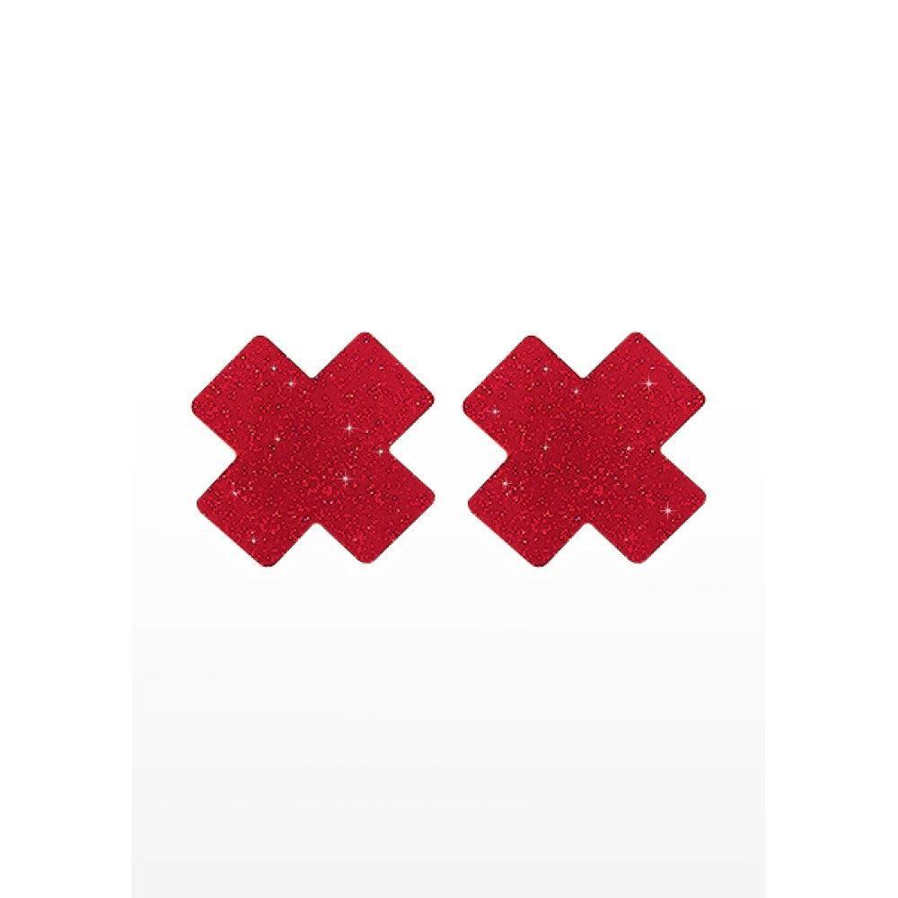 Nipple X Covers Glitter Nipple Stickers Red