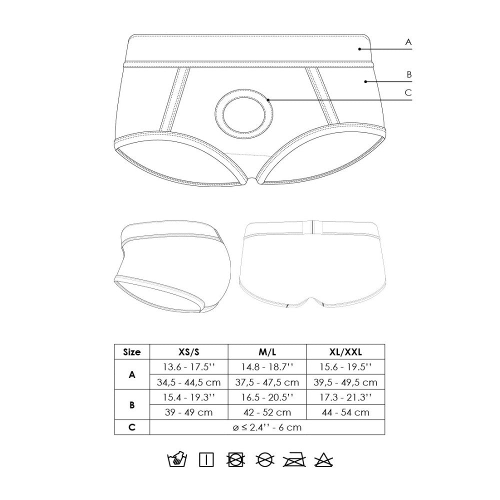 Ouch! Strap-On Briefs with Rechargeable Bullet Vibrator Size XS/S