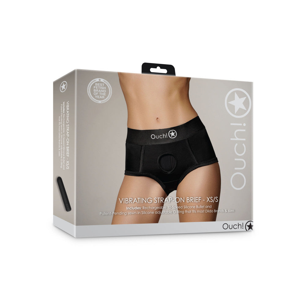 Ouch! Strap-On Briefs with Rechargeable Bullet Vibrator Size XS/S