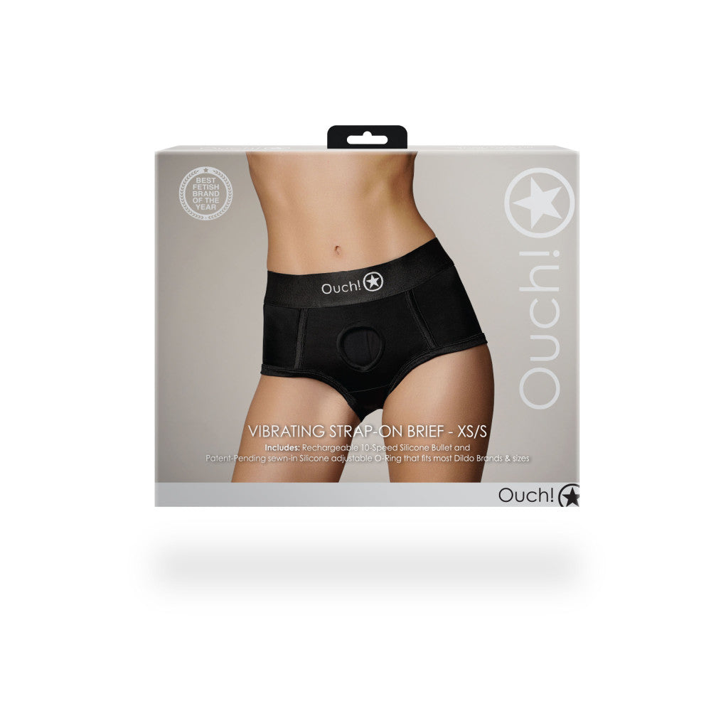 Ouch! Strap-On Briefs with Rechargeable Bullet Vibrator Size XS/S