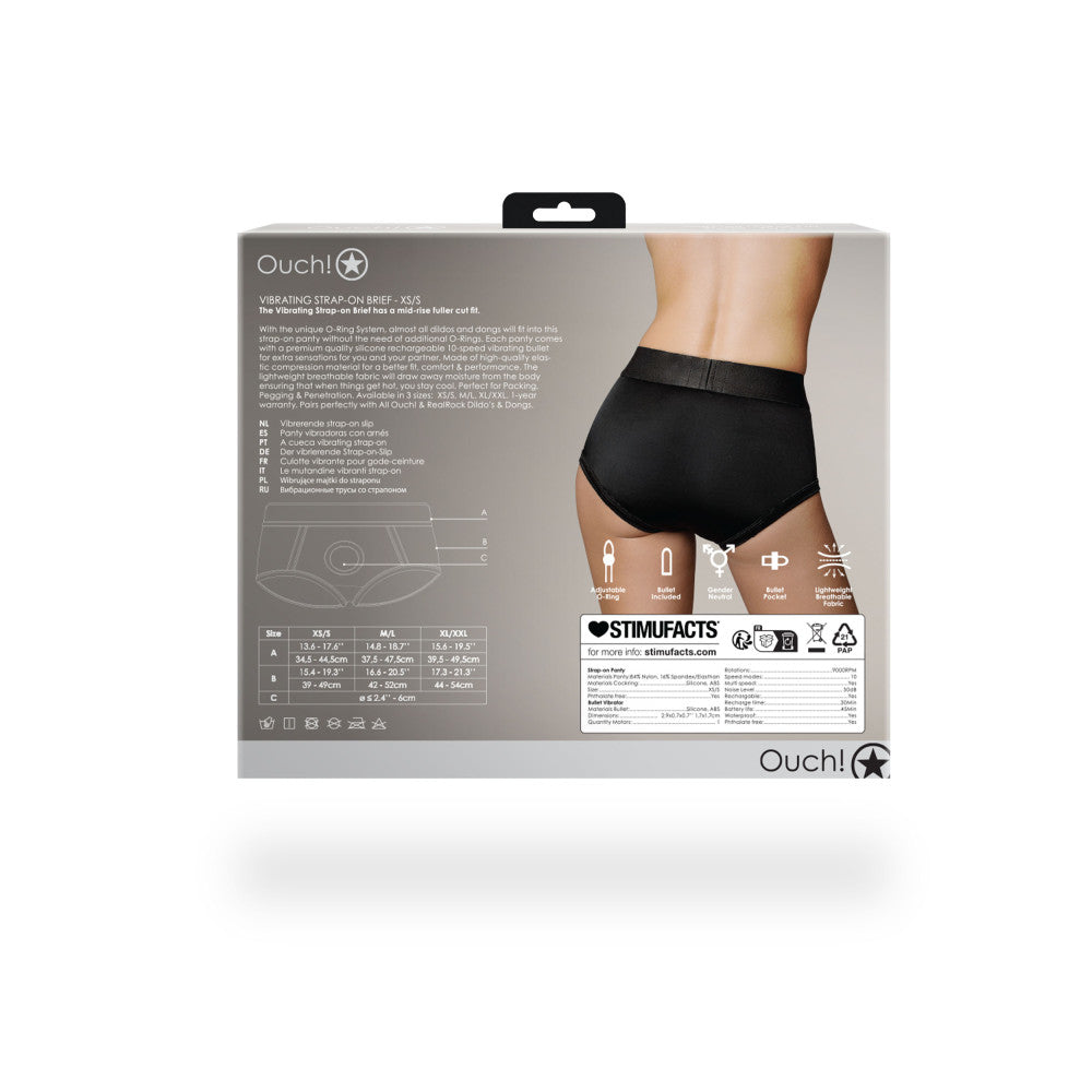 Ouch! Strap-On Briefs with Rechargeable Bullet Vibrator Size XS/S