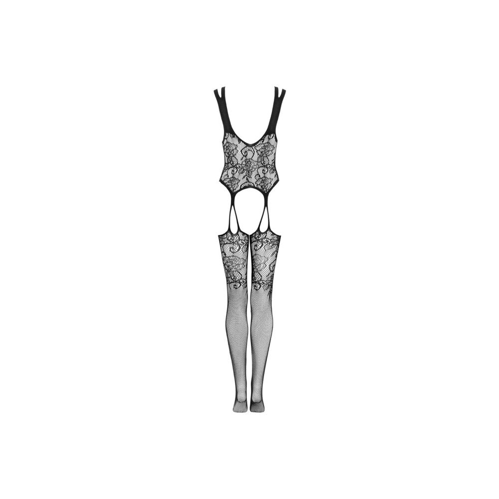 Obsessive Mesh Garter Bodystocking Black