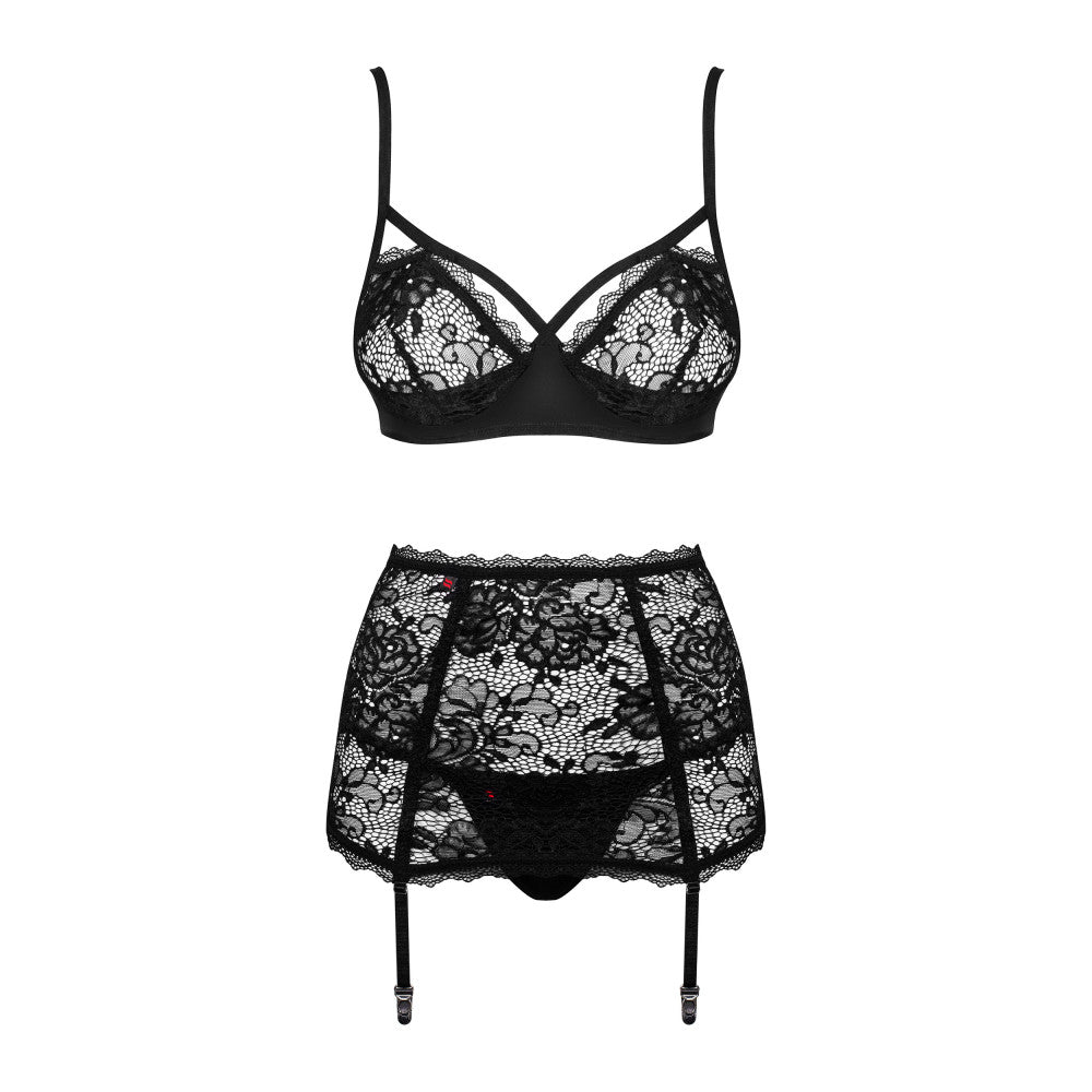 Obsessive Peonesia Sexy 3-Piece Lingerie Set