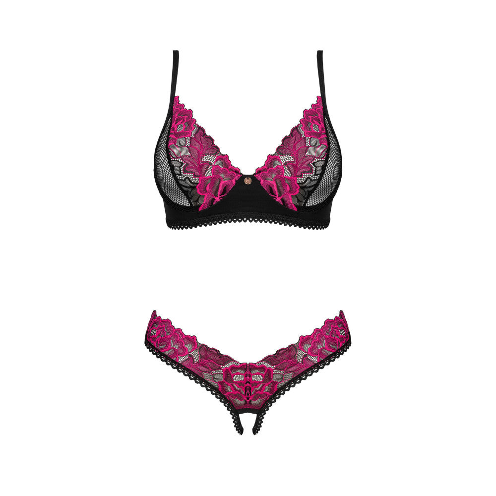 Obsessive Rosenty Erotic Lingerie Bra & Thong Set