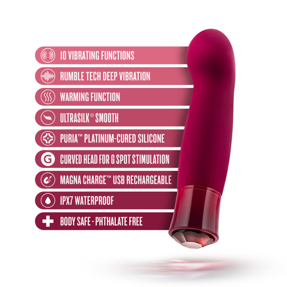 Oh My Gem Rechargeable Warming Vibrator with Red Crystal