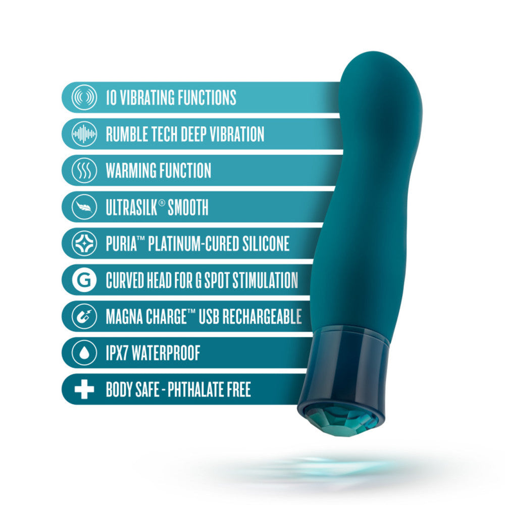Oh My Gem Fierce Rechargeable Warming Vibrator with Blue Topaz Crystal