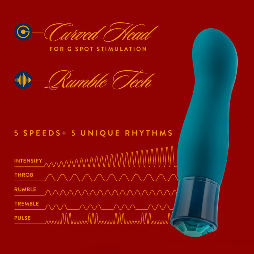 Oh My Gem Fierce Rechargeable Warming Vibrator with Blue Topaz Crystal