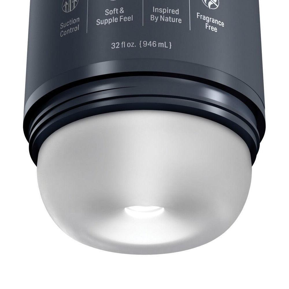 Original masturbator in a discreet case with a PDX Deep Cream vacuum attachment