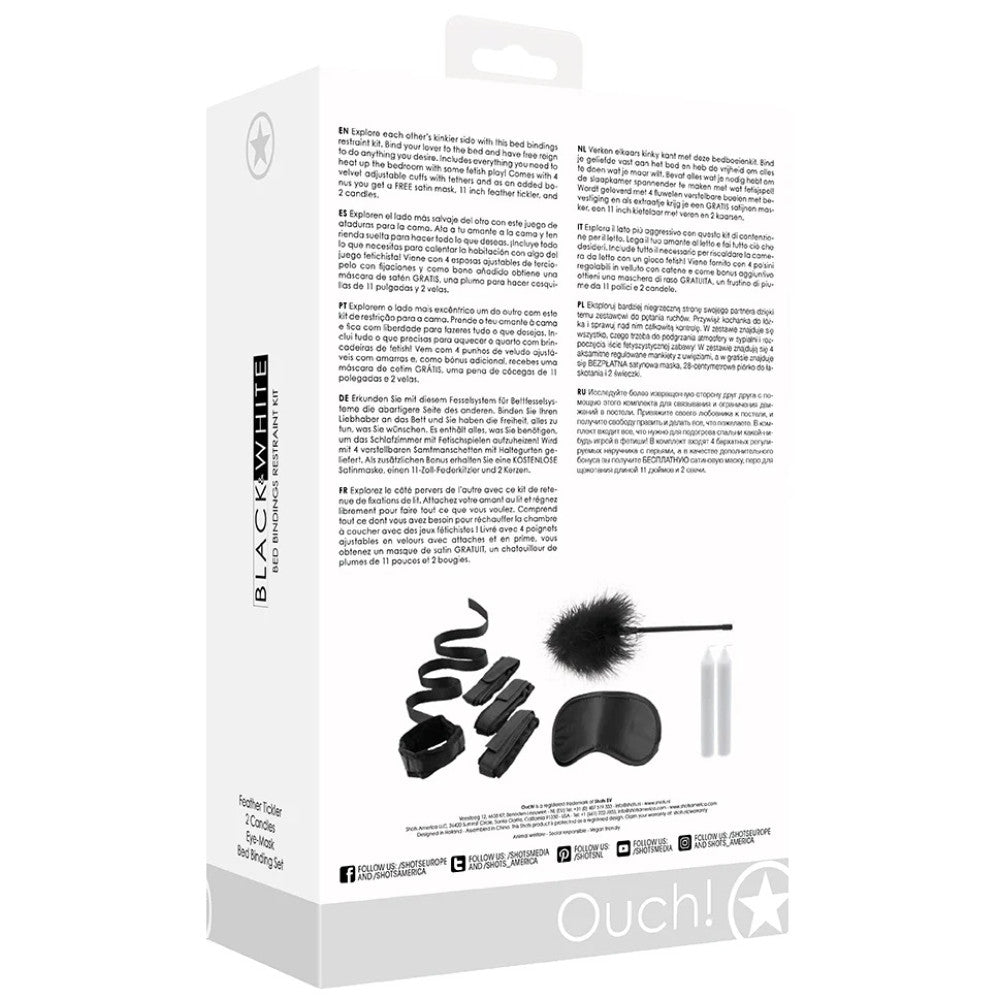 Ouch! Bondage Set with Bed Restraints Black