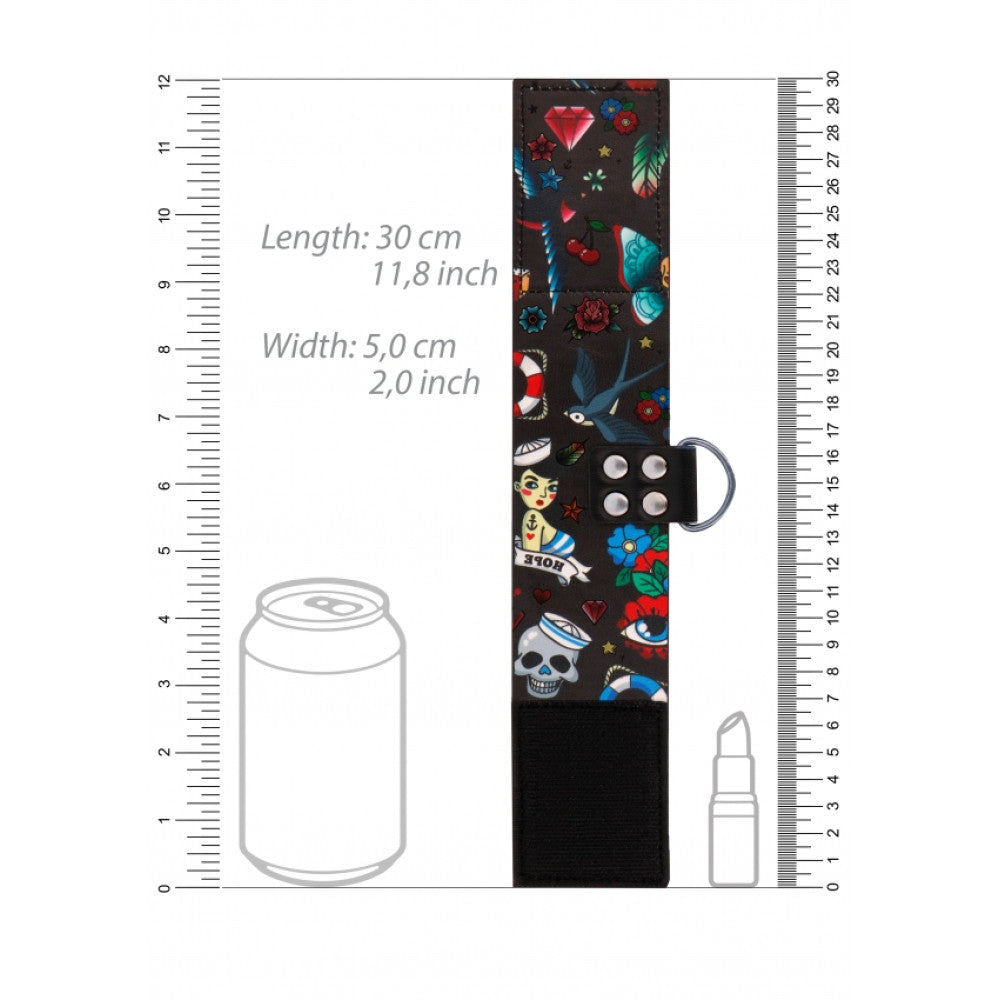 Ouch! Old School Tattoo Style Leather Ankle Restraints