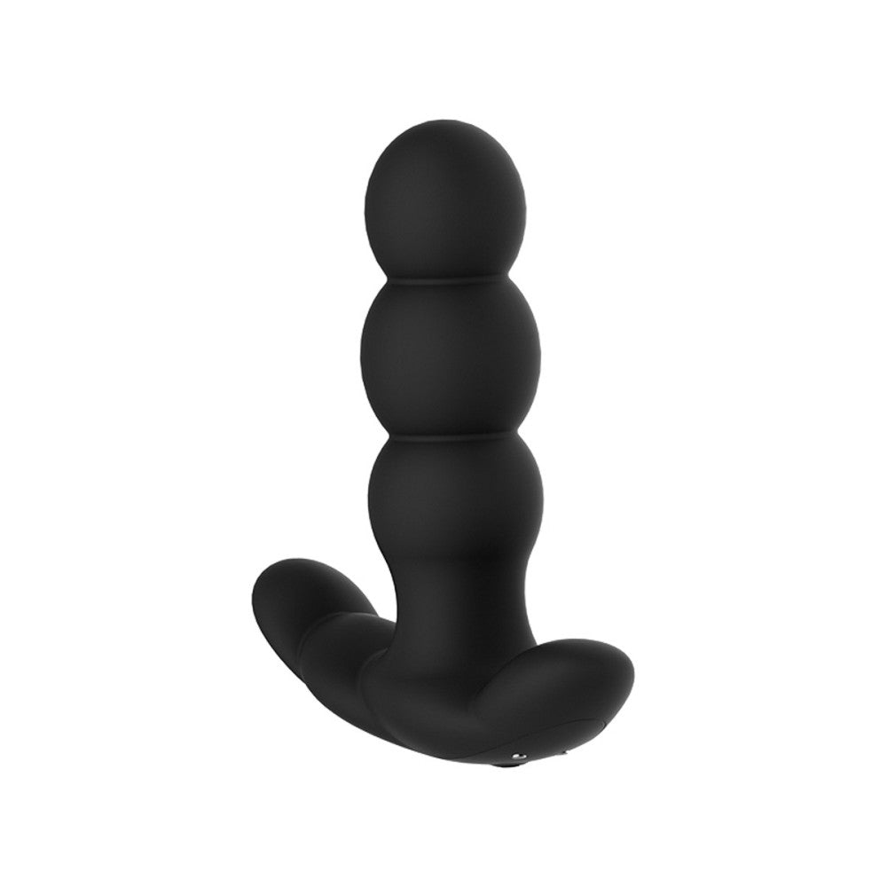 Pearl Textured Silicone Rotating & Vibrating Anal Stimulator with Remote