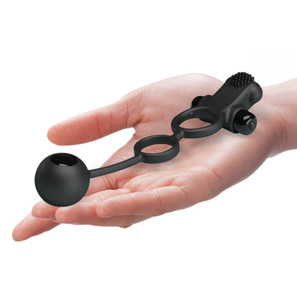Penis Sleeve IV Cock Ring with Clitoris Stimulator & Ball