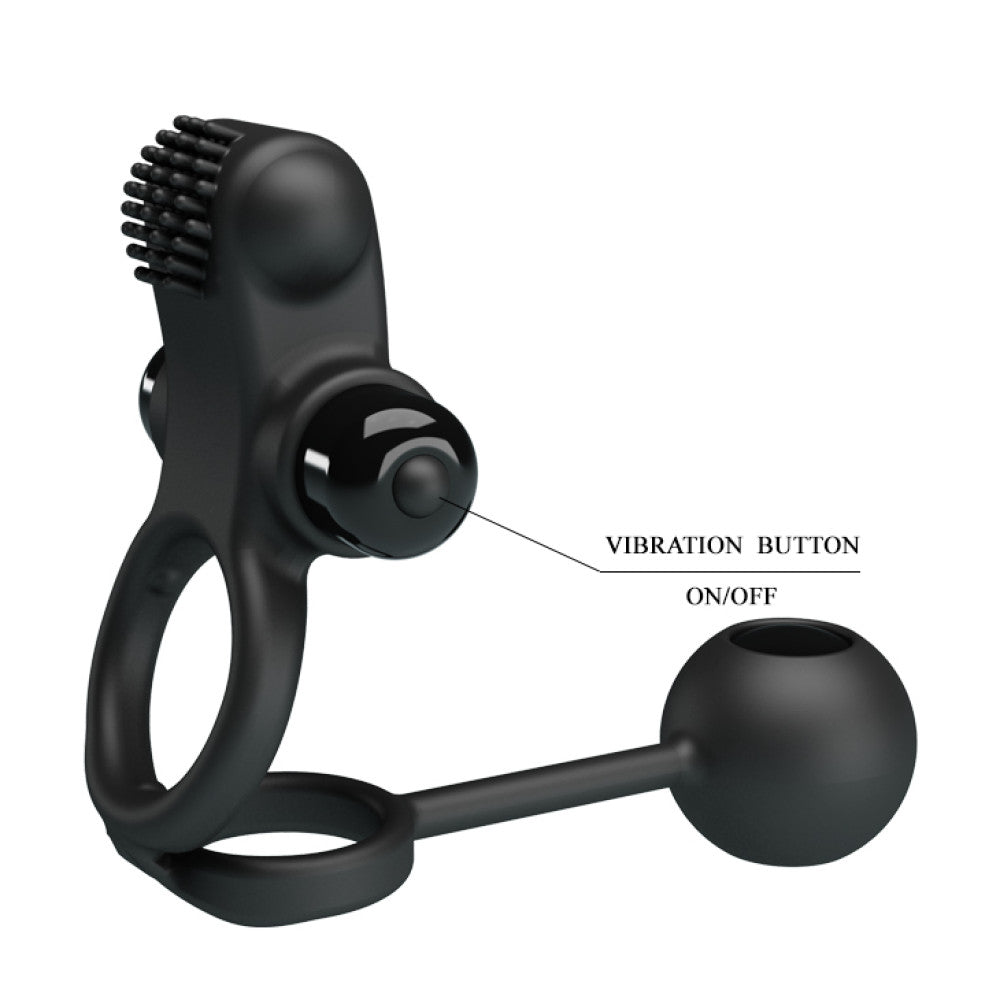 Penis Sleeve IV Cock Ring with Clitoris Stimulator & Ball