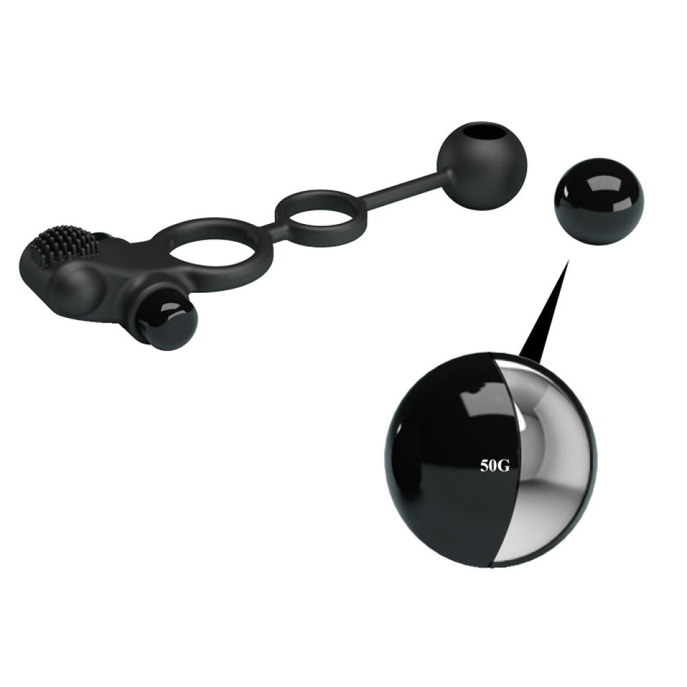 Penis Sleeve IV Cock Ring with Clitoris Stimulator & Ball