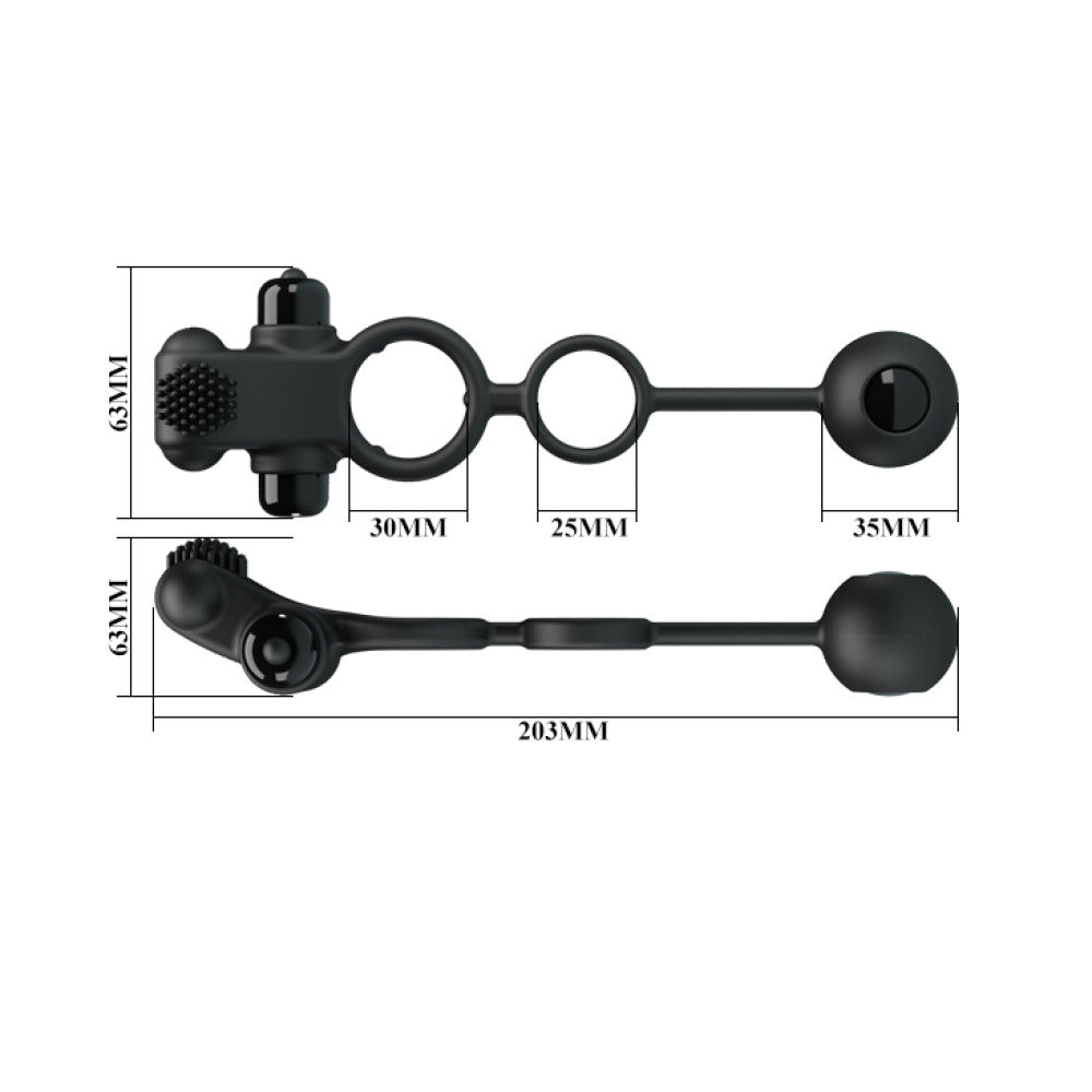 Penis Sleeve IV Cock Ring with Clitoris Stimulator & Ball