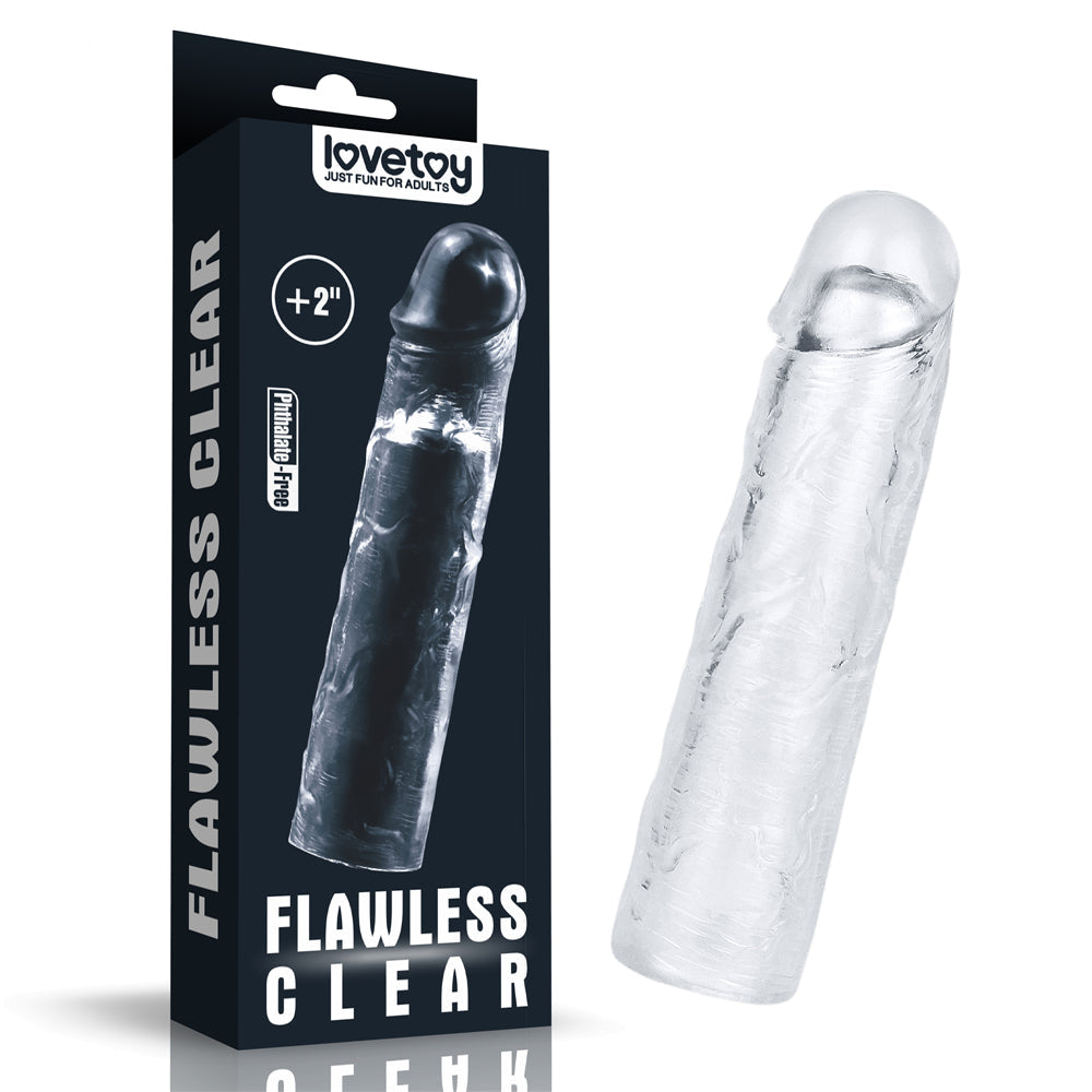 Flawless Clear Penis Extender Sleeve Add 2"