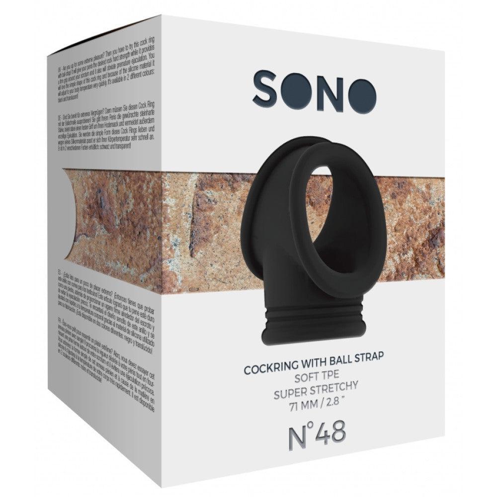 Sono #48 Cock Ring & Ball Strap Black
