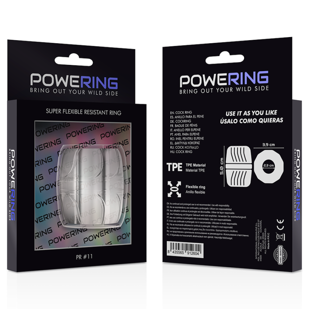 Power Ring #11 Thick Super Elastic Cock Ring Transparent