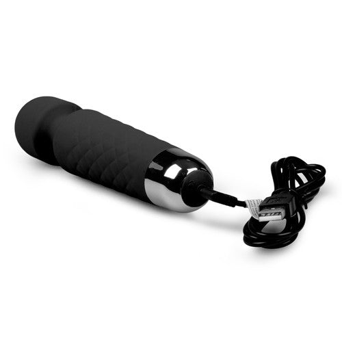 Rechargeable Silicone Mini Wand Massager Black