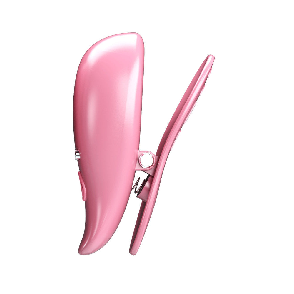 Pretty Love Leaf Rechargeable Vibrating Nipple Clamps Pink