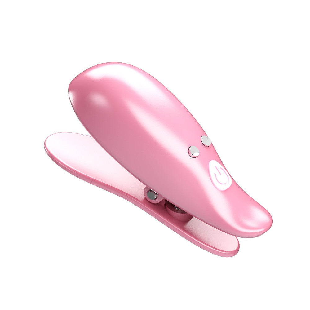 Pretty Love Leaf Rechargeable Vibrating Nipple Clamps Pink