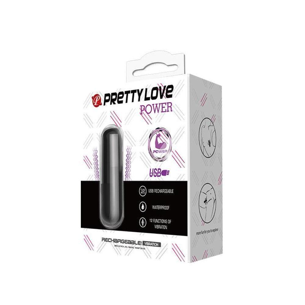 Pretty Love Power Powerful Rechargeable Bullet Vibrator Black